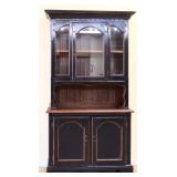 Black 2 piece farmhouse hutch