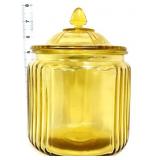 Vintage amber glass cookie jar