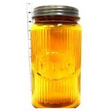 Amber glass flour canister with lid