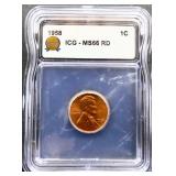 Graded MS66 1958 Lincoln wheat penny