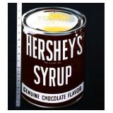 Metal embossed Hersheys Syrup can sign