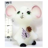 Fenton white satin boutonniere buddies mouse