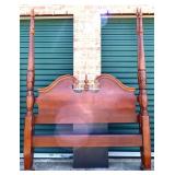 Cherry queen size poster bed w/ rails