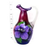 Fenton mulberry 7in pitcher with flowers