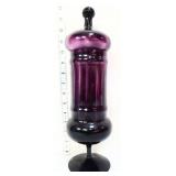 Vntg Empoli peacock purple apothecary jar