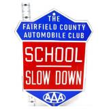 Porcelain 6.5x9in School Slow Down sign