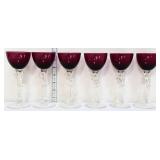 Lot of 6 amethyst nude stem cordial glasses