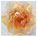 Dugan jeweled heart marigold carnival bowl