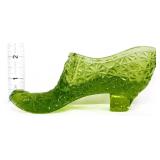 Olive green daisy & button shoe