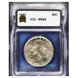 Graded MS64 1953 Franklin half dollar