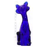 Fenton 12in cobalt alley cat figure