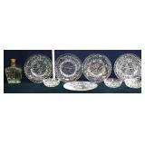 9 piece clear glassware lot