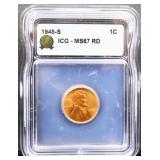 Graded MS67 1948S Lincoln wheat penny