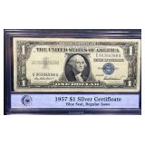 1957 blue seal $1 silver certificate
