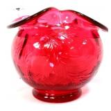 Fenton cranberry 4in bowl