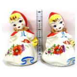 Pair 5in Little Red Riding Hood salt/pepper set