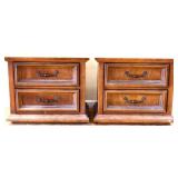 Pair vintage 2 drawer nightstands