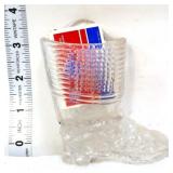 Vintage clear glass boot match holder