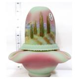 Fenton lotus mist Tuscan Fields 2005 fairy lamp