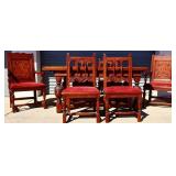 1920s 7 piece dining set w/ pop out leaf