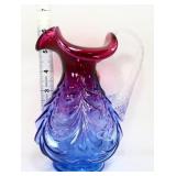 Fenton signed mulberry Honor Coll. drape pitcher