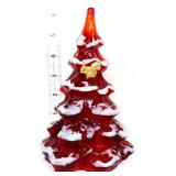 Fenton 6in amberina flocked Christmas tree