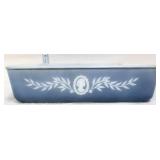 Vintage GlasBake blue cameo baking dish