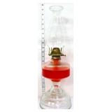 Vintage clear glass oil lamp