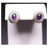 DAVID YURMAN STYLE GENUINE AMETHYST EARRINGS