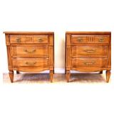 Pair vintage 3 drawer nightstands