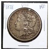 1878 8 tail feathers Morgan silver dollar