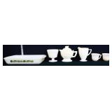 Mixed estate lot, inc milk glass cream/sugars