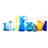 Lot of 10 vintage colorful glass items