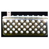 Vintage moonstone hobnail dresser box