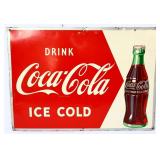 Vntg metal 27x19.25 Drink Coca Cola sign
