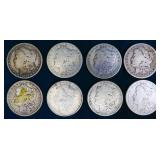 Lot of 8 Morgan dollars-bid price is for all 8