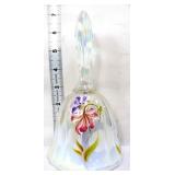 Fenton white opalescent bell with flowers