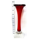 Cranberry to clear 7in vase