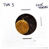 Type 3 gold love token coin