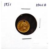 1851 $1 gold coin