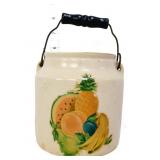Vntg crock jar w/ bale handle