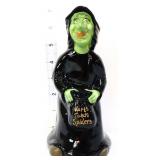 Fenton 7in black witch with trick or treat bag