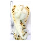 Fenton 7in satin radiant angel with flowers
