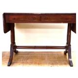 Vintage mahogany drop side 2 drawer table see pics
