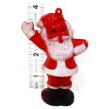 Vtg plastic 4in waving Santa ornament