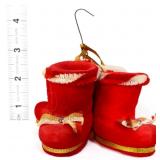 Vintage felt Santa stocking Christmas ornament
