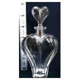 Vintage clear glass perfume bottle, heart stopper