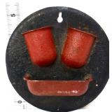 Vintage metal round match safe