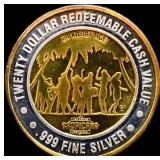 .60 silver $20 casino token