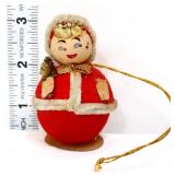 Vintage felt 3in Mrs Claus Christmas ornament